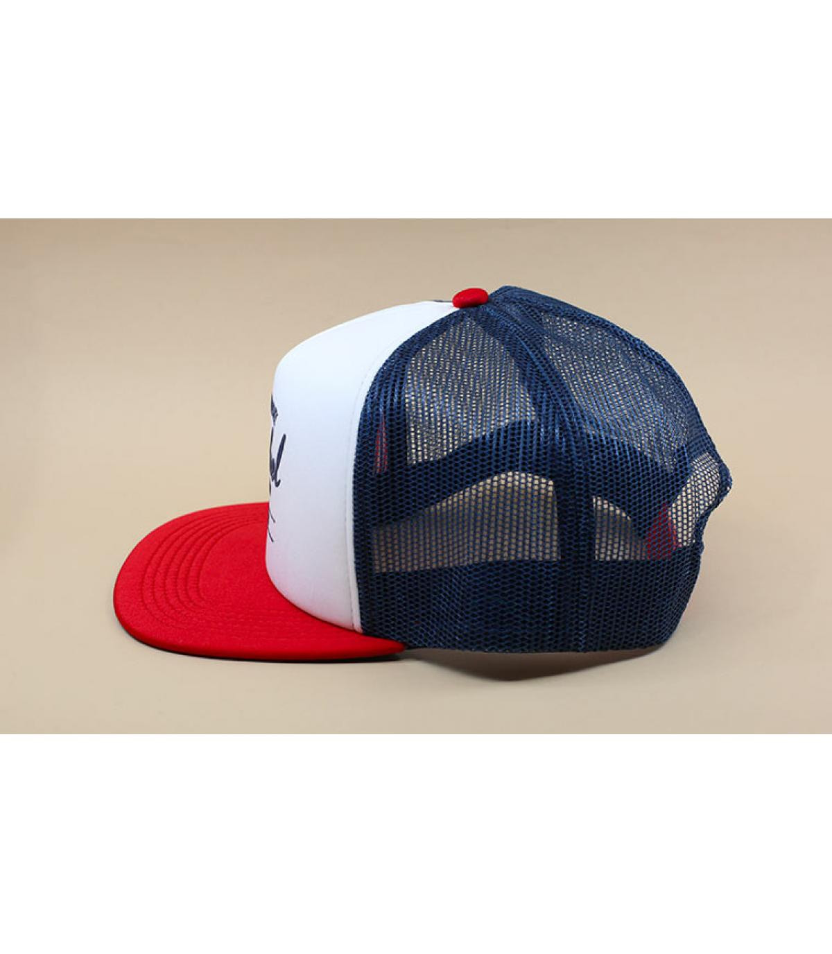 Herschel blue white red Herschel trucker